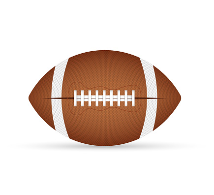 A realistic vector stock illustration of an American football on a white background