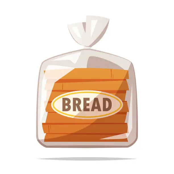 Vector illustration of Bag of bread vector isolated illustration