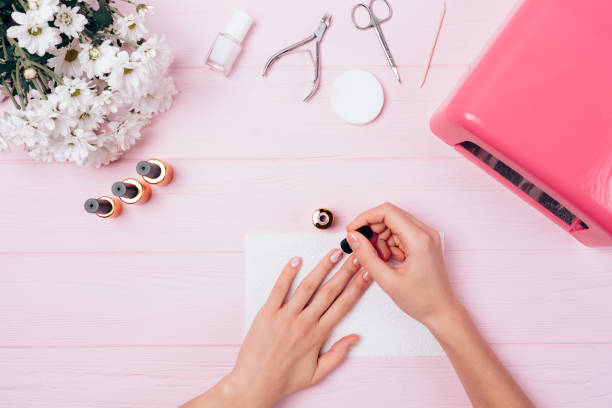 istock Top view of a woman doing herself a manicure 1185675002