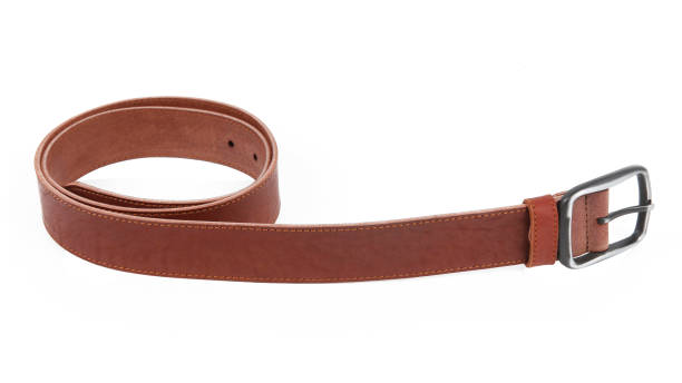 istock Light brown suede belt with a buckle 1185676876