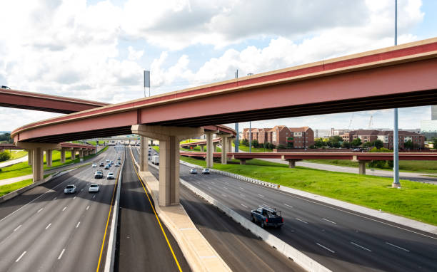 istock Aerial view of complex highway interchange in Austin, Texas 1185678530
