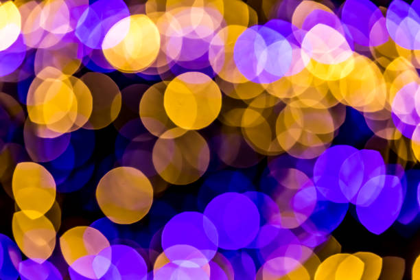 istock Colourful Christmas lights bokeh background. 1185678664