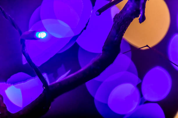 istock Colourful Christmas lights bokeh background. 1185678696