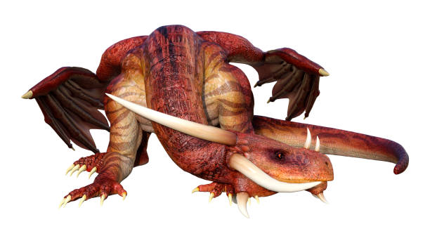istock 3D illustration fantasy dragon on white 1185681084