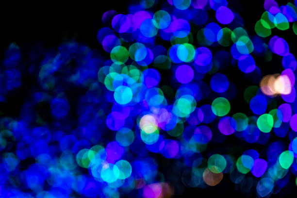 istock Colourful Christmas lights bokeh background. 1185681906