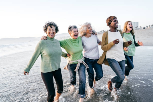 istock Spending time in nature with friends after 60 1185681920