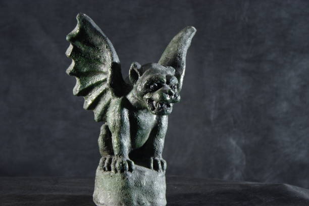 istock Gargoyle Dogs sitting with Wings spread  for Halloween 1185683798