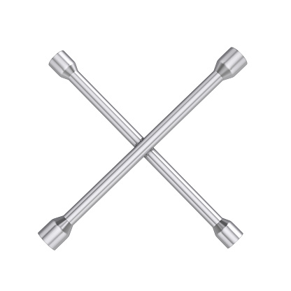 Cross wrench on a white background. 3d illustration.