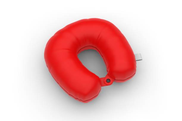 istock Blank Travel Pillow with paper label for Neck. Empty Template Mock up. 3d illustration 1185687736