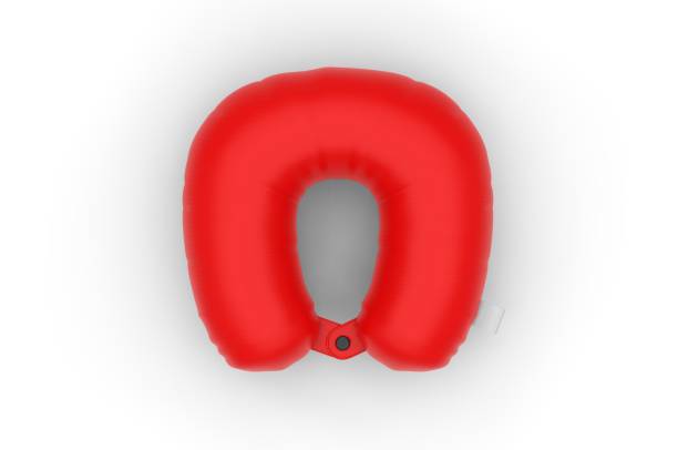 istock Blank Travel Pillow with paper label for Neck. Empty Template Mock up. 3d illustration 1185691471