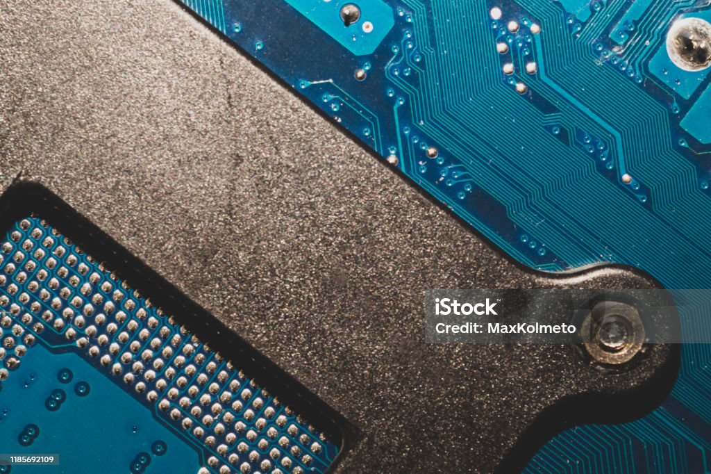 Processor Pin In Computer Processor Pins Macro Computer Motherboard Close Up Cpu Pins On A ...