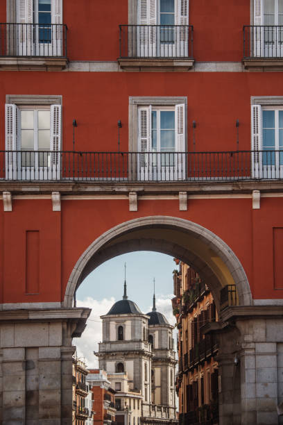 Toledo Street as seen from Plaza Mayor. Madrid, Spain