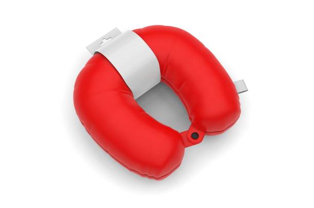 istock Blank Travel Pillow with paper label for Neck. Empty Template Mock up. 3d illustration 1185692714