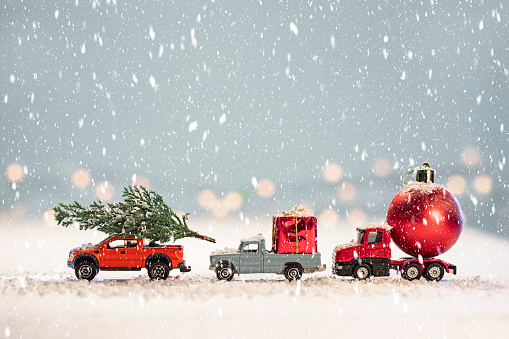 Toy cars with  Christmas gifts