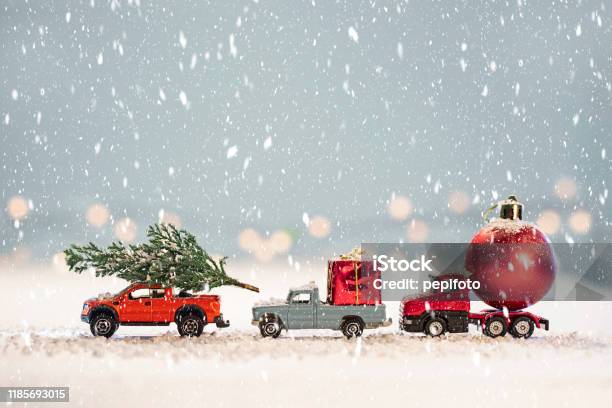 Toy Cars With Christmas Gifts Stock Photo - Download Image Now - Christmas, Car, Toy