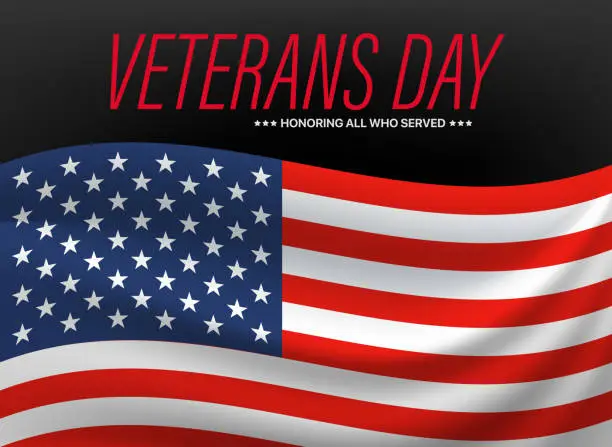 Vector illustration of Veterans day. Honoring all who served. Vector illustration