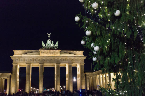istock Brandenburg Gate decorated with the Christmas tree. Christmas concept. 1185708846