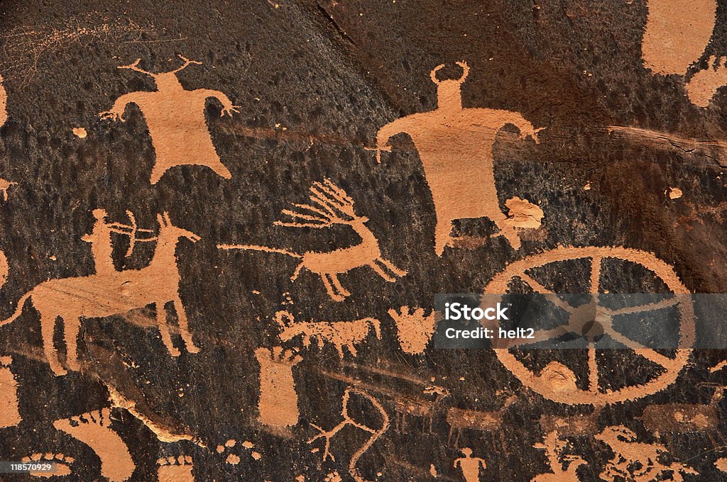 Índio antiga de Petroglyph - Royalty-free Anasazi Foto de stock