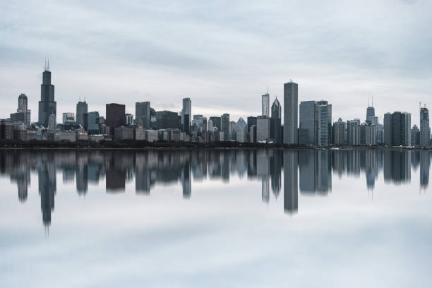 widok na chicago skyline w ciągu dnia - willis tower zdjęcia i obrazy z banku zdjęć