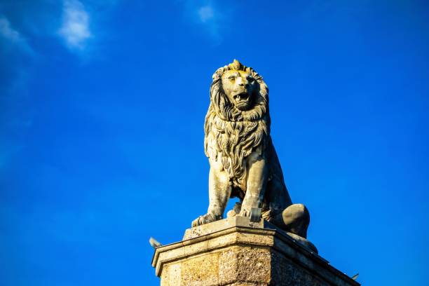 istock Historical Bavarian lion sculpture in Lindau. 1185710632