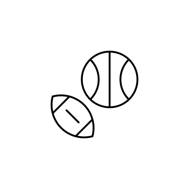ベクタースクールのテーマアイコンのセット。ラグビー、サッカー、バレーボール、バスケットボールのためのスポーツ教育コンセプト黒いボールピクトグラムは、白い背景に隔離されてい� - basketball black background nobody isolated点のイラスト素材／クリップアート素材／マンガ素材／アイコン素材