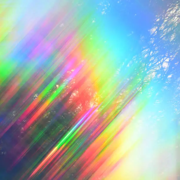 Photo of iridescent haze reflections