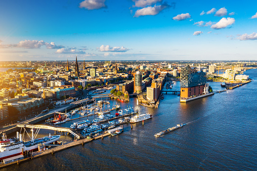 Aerial view of Hamburg Hafen City