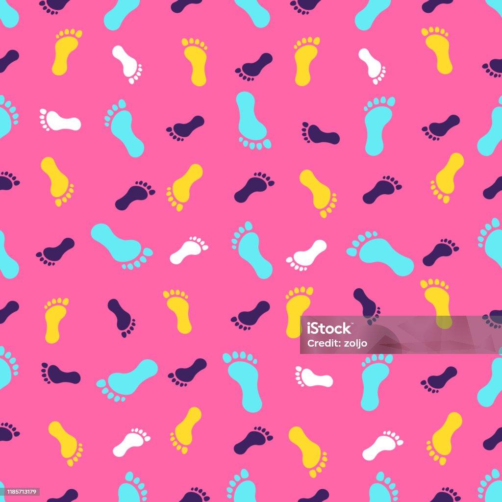 Repeating Pattern Footprint Human Feet Footprint Repeating Pattern Stock Illustration - Download ...