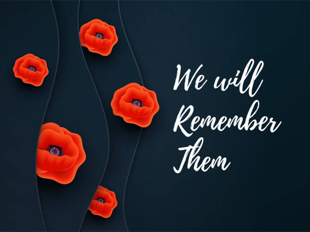 istock Vector Remembrance Day web layered banner. Paper cut Red Poppy flower International symbol of Peace. Anzac, Memorial, Veterans Day header, card, poster, flyer, invitation. Military parade 1185714053