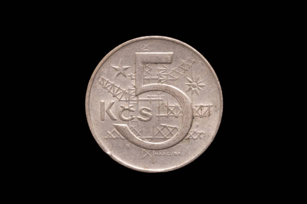 istock Old Czechoslovak 5 korun coin from 1974, reverse 1185715293