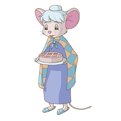 Ilustración de Lindo Ratón De La Abuela De Dibujos Animados Sosteniendo Un Pastel Y Usando Un A Cuadros En Sus Hombros y más Vectores Libres de Derechos de Alegre - iStock Ilustración de Lindo Ratón De La Abuela De Dibujos Animados Sosteniendo Un Pastel Y Usando Un A Cuadros En Sus Hombros y más Vectores Libres de Derechos de Alegre - iStock
