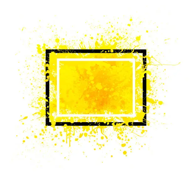 Vector illustration of yellow grunge frame