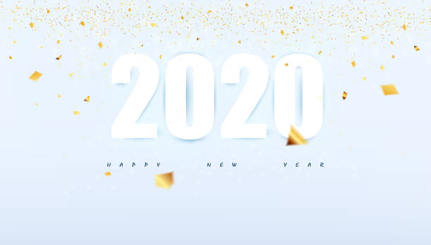 istock Happy New Year 2020 concept modern abstract background party poster with gold glitter and confetti glitter decoration.vector illustration. 1185718791