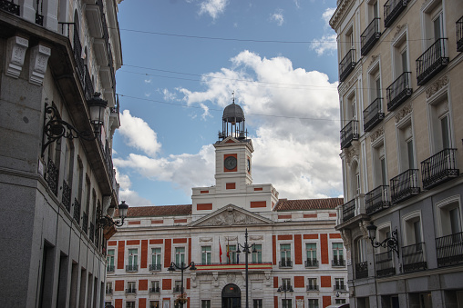 The main building, holding the regional parliament of the autonomous region of Madrid, in Puerta del Sol