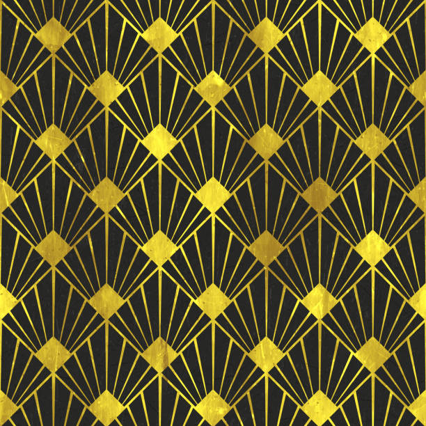 Art Deco Golden Age - Scales - Seamless Tile Pattern HD - 03 stock photo