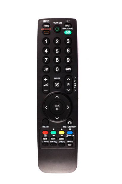 istock unnamed tv remote control on white background 1185734790