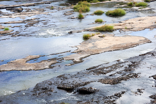 Abstract background of a river with very little water