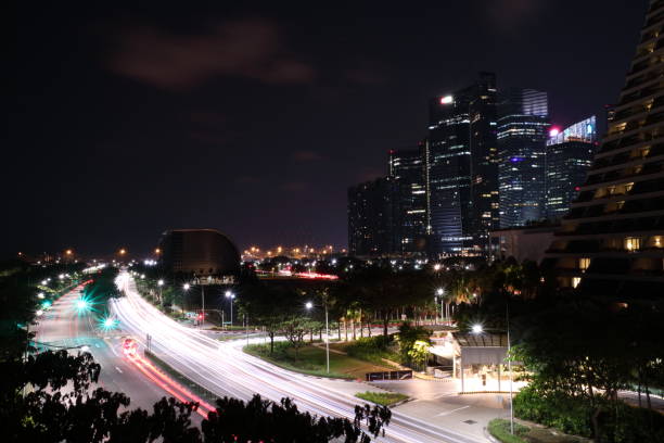 istock Singapore by night from Marina Bay Overpass 1185736011