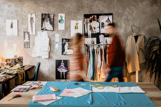 istock Busy day in fashion designer studio 1185736110