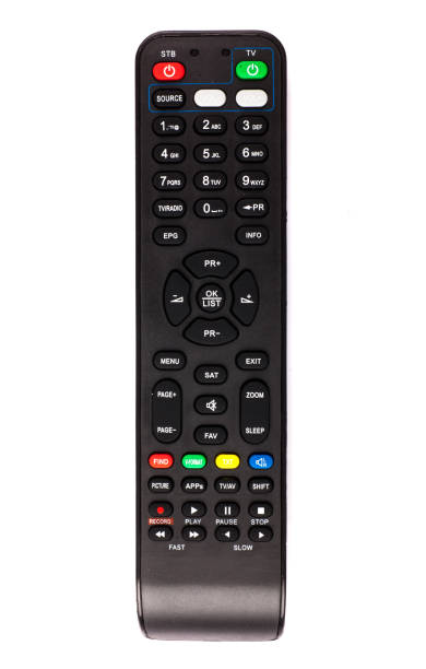 istock unnamed tv remote control on white background 1185736268