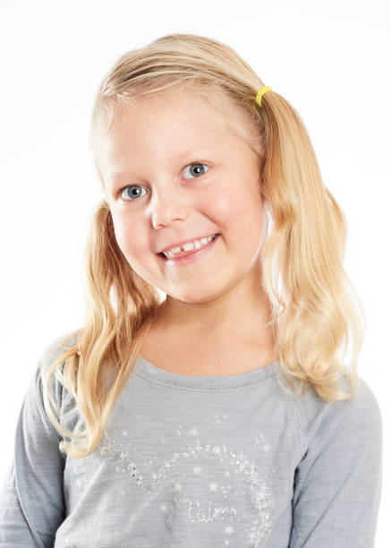 Portrait image of a little girl smiling stock photo
