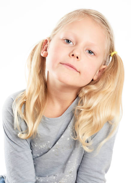 Portrait image of a little girl smiling stock photo