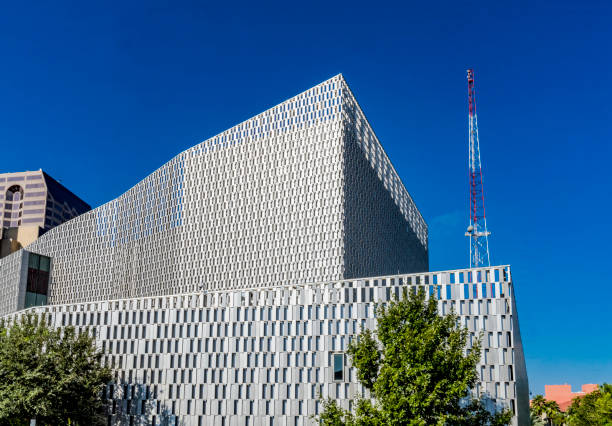 Close-up of several Skyscrspers in a modern district of Zurich City.