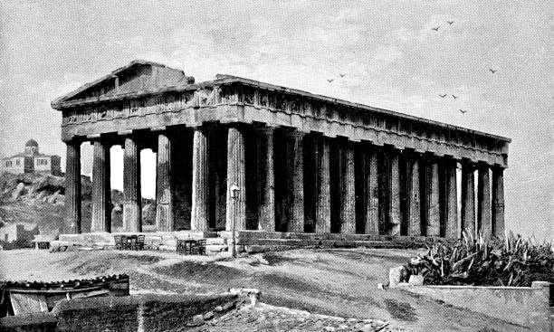 istock The Temple of Hephaestus in Athens, Greece - 19th Century 1185741369