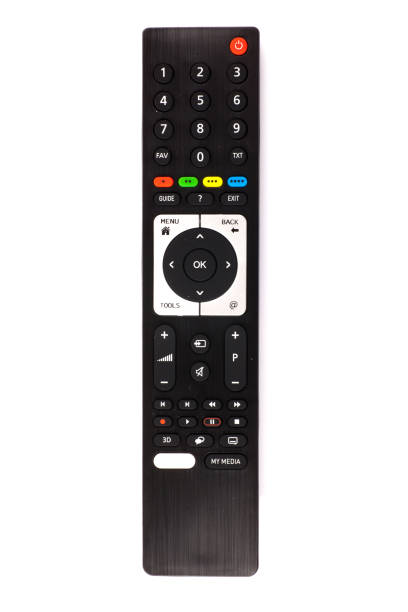 istock unnamed tv remote control on white background 1185744311