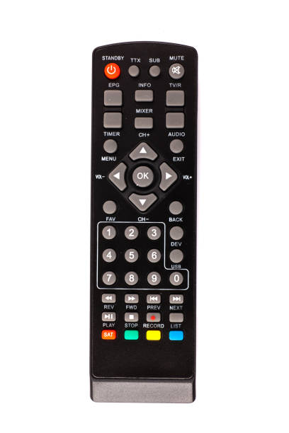 istock unnamed tv remote control on white background 1185746483