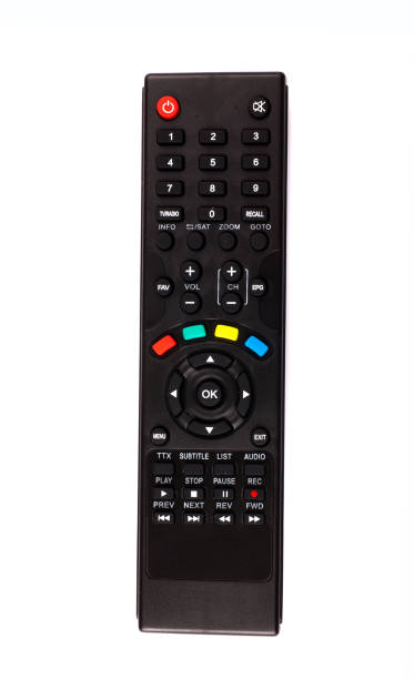 istock unnamed tv remote control on white background 1185746623