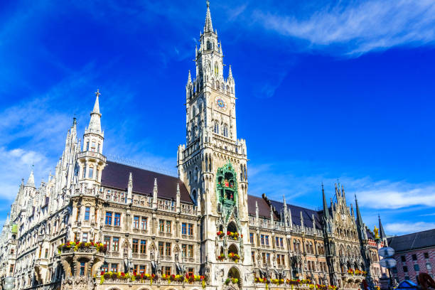 View on Town hall in downtown Munich, Germany Town hall in the center of Munich, Germany munich city hall stock pictures, royalty-free photos & images