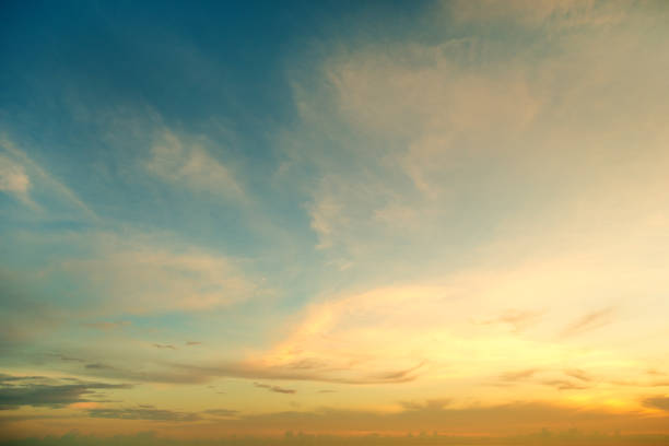 istock Sunset with sun rays, sky with clouds and sun. 1185750779