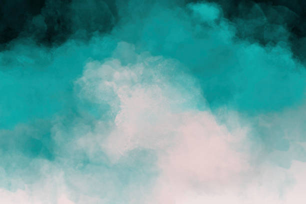 Teal Watercolor Painting - fotografia de stock